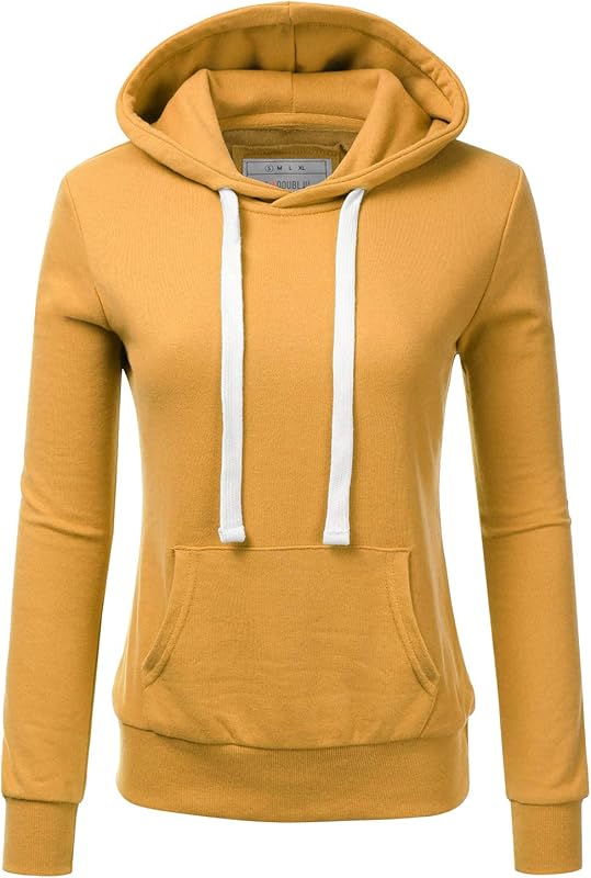 DOUBLJU Lightweight Pullover Sweatshirt Mustard